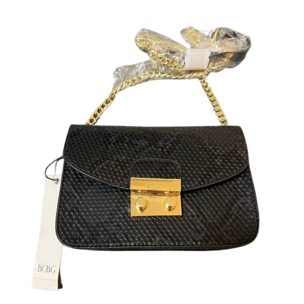 BCBG Black and Gold Crossbody Bag